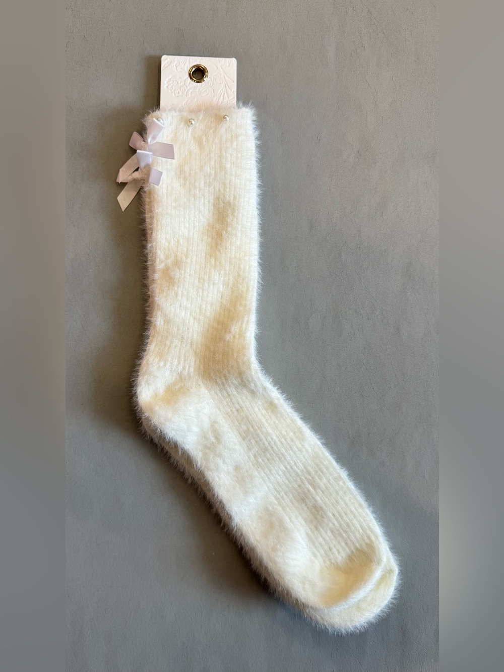 Altar'd State Fuzzy Bow Pearl Socks